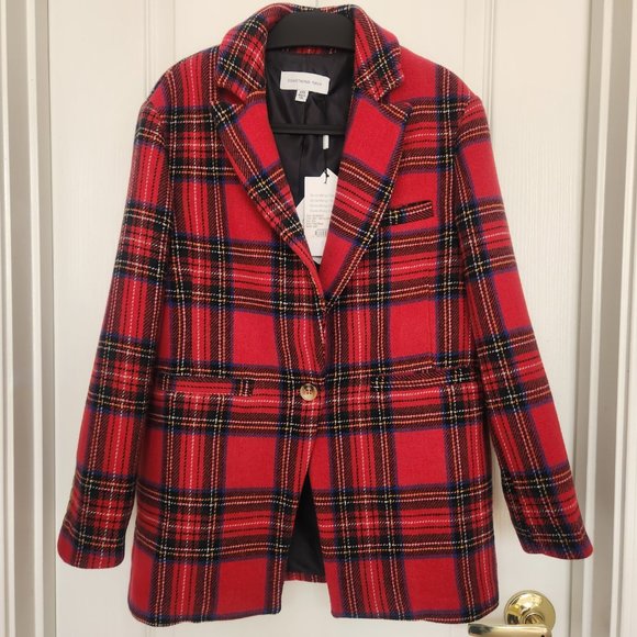 NWT Something Navy Plaid Tartan Blazer Coat "Marley" - Picture 8 of 16